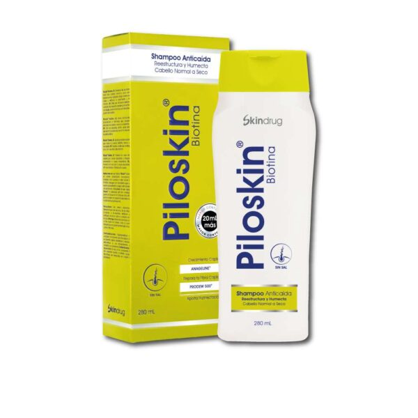 Piloskin Champu Anticaida Biotina X 280 Ml (Verde Limón) Skindrug