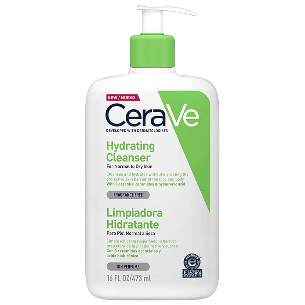 Limpiador facial suave CeraVe para piel seca a sensible con ácido hialurónico y ceramidas