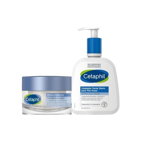 Kit Cetaphil Optimal Hydration Water Gel X48 Gr Gratis Limpiador Piel Grasa X 237 Ml