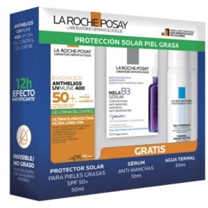 Kit Anthelios Uvmune 400 Crema-Gel Oil Control + Mini Mela B3 + Agua Termal