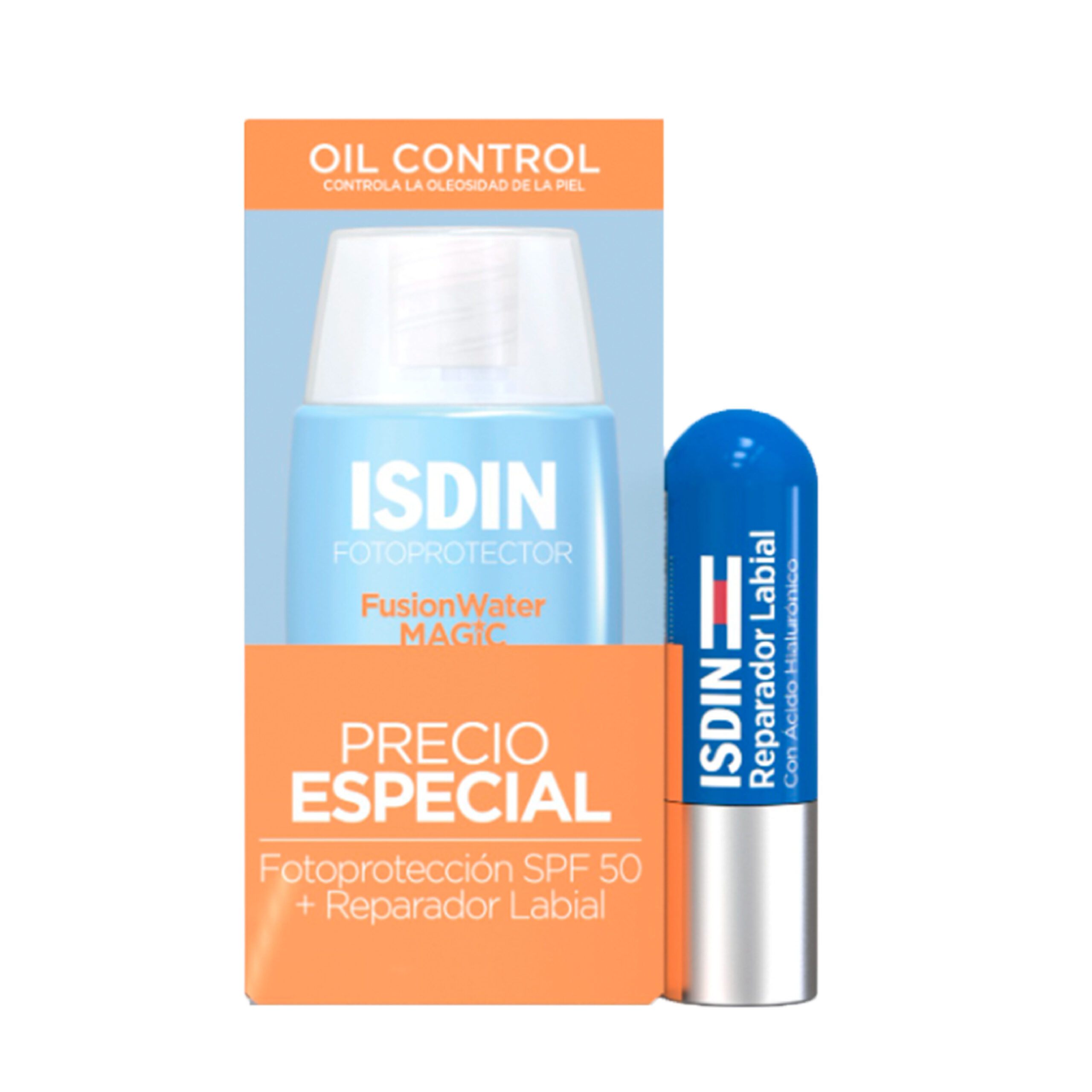 Kit Fotoprotector Fusion Water Magic X 50Ml Gratis Reparador Labial